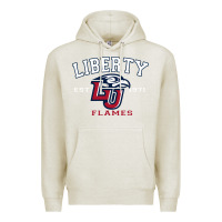 Oatmeal Heather liberty university flames football lynchburg virginia sparky the eagle Premium Hoodie - PixelFlow