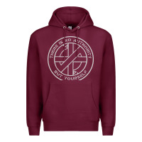 Burgundy Crass   There Is No  Authority But Yourself Classic Premium Hoodie - PixelFlow