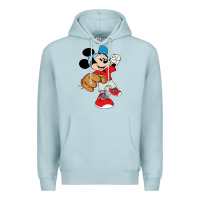 Blue Mist micky-playing-baseball-cartoon-illustration-- Premium Hoodie - PixelFlow