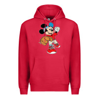Cardinal micky-playing-baseball-cartoon-illustration-- Premium Hoodie - PixelFlow
