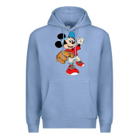Colony Blue micky-playing-baseball-cartoon-illustration-- Premium Hoodie - PixelFlow