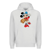Dove Grey micky-playing-baseball-cartoon-illustration-- Premium Hoodie - PixelFlow