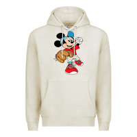 Oatmeal Heather micky-playing-baseball-cartoon-illustration-- Premium Hoodie - PixelFlow