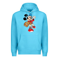 Ocean Blue micky-playing-baseball-cartoon-illustration-- Premium Hoodie - PixelFlow