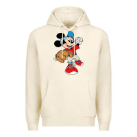 Tofu micky-playing-baseball-cartoon-illustration-- Premium Hoodie - PixelFlow