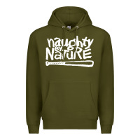 Army Green naughty by nature Premium Hoodie - PixelFlow