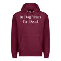 Burgundy in dog years i'm dead Premium Hoodie - PixelFlow