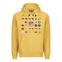 Antique Gold american football team collage    wall art Premium Hoodie - PixelFlow
