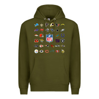 Army Green american football team collage    wall art Premium Hoodie - PixelFlow