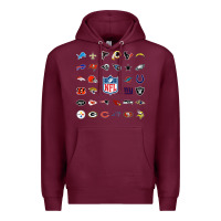 Burgundy american football team collage    wall art Premium Hoodie - PixelFlow
