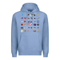 Colony Blue american football team collage    wall art Premium Hoodie - PixelFlow
