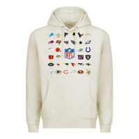 Oatmeal Heather american football team collage    wall art Premium Hoodie - PixelFlow
