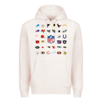 Pale Pink american football team collage    wall art Premium Hoodie - PixelFlow