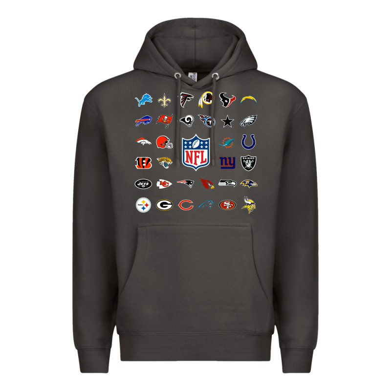 American Football Team Collage    Wall Art Premium Hoodie by PixelFlow | Teevron