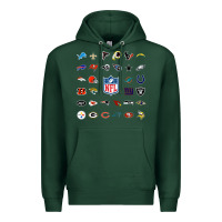 Sports Green american football team collage    wall art Premium Hoodie - PixelFlow