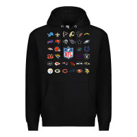 Black american football team collage    wall art Premium Hoodie - PixelFlow