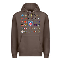 Coffee american football team collage    wall art Premium Hoodie - PixelFlow