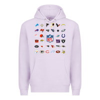 Lilac american football team collage    wall art Premium Hoodie - PixelFlow