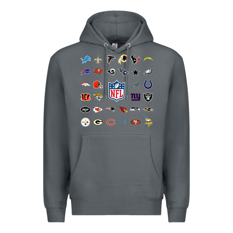 American Football Team Collage    Wall Art Premium Hoodie by PixelFlow | Teevron