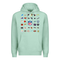 Seafoam american football team collage    wall art Premium Hoodie - PixelFlow
