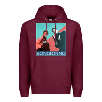 Burgundy Inglorious Basterds - Bongiorno poster GIFT Premium Hoodie - PixelFlow