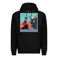 Black Inglorious Basterds - Bongiorno poster GIFT Premium Hoodie - PixelFlow