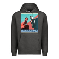 Charcoal Heather Inglorious Basterds - Bongiorno poster GIFT Premium Hoodie - PixelFlow