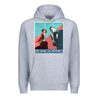 Heather Grey Inglorious Basterds - Bongiorno poster GIFT Premium Hoodie - PixelFlow