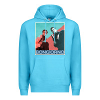 Ocean Blue Inglorious Basterds - Bongiorno poster GIFT Premium Hoodie - PixelFlow