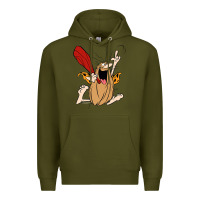 Army Green captain caveman captain caveman unga bunga premium t shirt Premium Hoodie - PixelFlow