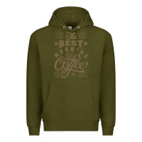 Army Green The Best Morning Coffee Premium Hoodie - PixelFlow