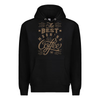 Black The Best Morning Coffee Premium Hoodie - PixelFlow