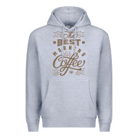 Heather Grey The Best Morning Coffee Premium Hoodie - PixelFlow
