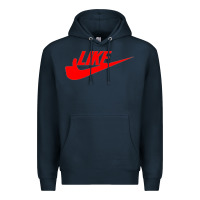 Navy like Premium Hoodie - PixelFlow