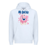 White Mr bubble makes bath time fun Premium Hoodie - PixelFlow