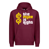 Burgundy price is right Premium Hoodie - PixelFlow