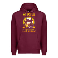 Burgundy witches with hitches funny halloween costume gift Premium Hoodie - PixelFlow