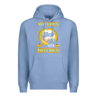 Colony Blue witches with hitches funny halloween costume gift Premium Hoodie - PixelFlow