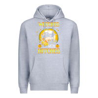 Heather Grey witches with hitches funny halloween costume gift Premium Hoodie - PixelFlow