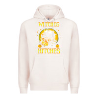 Pale Pink witches with hitches funny halloween costume gift Premium Hoodie - PixelFlow