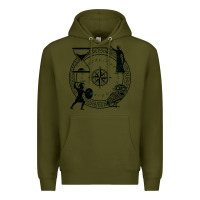 Army Green the four stoic virtues Premium Hoodie - PixelFlow