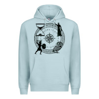 Blue Mist the four stoic virtues Premium Hoodie - PixelFlow