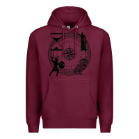 Burgundy the four stoic virtues Premium Hoodie - PixelFlow
