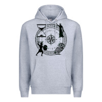 Heather Grey the four stoic virtues Premium Hoodie - PixelFlow