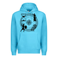 Ocean Blue the four stoic virtues Premium Hoodie - PixelFlow