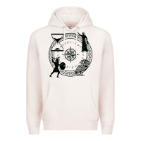 Pale Pink the four stoic virtues Premium Hoodie - PixelFlow