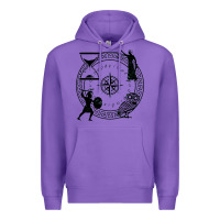 Purple the four stoic virtues Premium Hoodie - PixelFlow