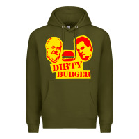 Army Green dirty burger Premium Hoodie - PixelFlow