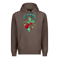 Coffee he is risen cross with roses Premium Hoodie - BarkalooDesign