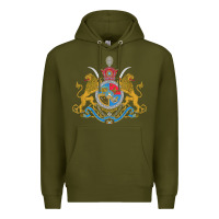 Army Green Iran Coat of arms Flag souvenir Iranian Persian Premium Hoodie - PixelFlow